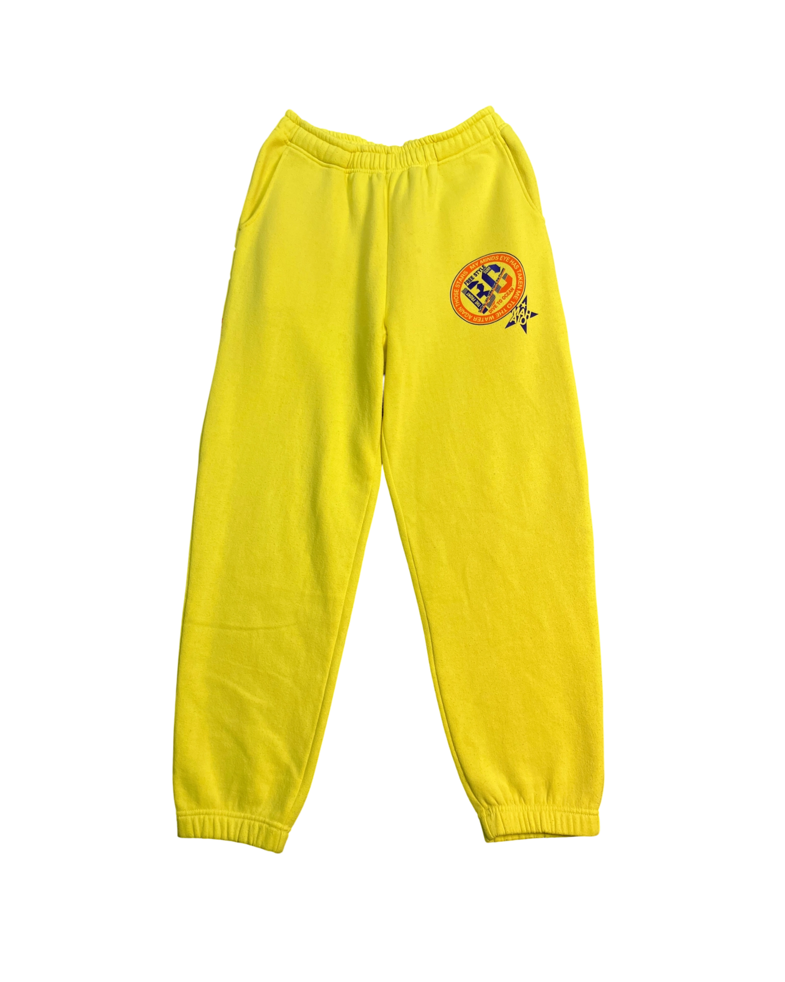 yellow sweat-pants