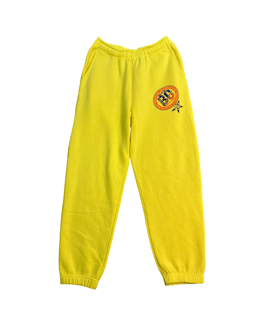 yellow sweat-pants