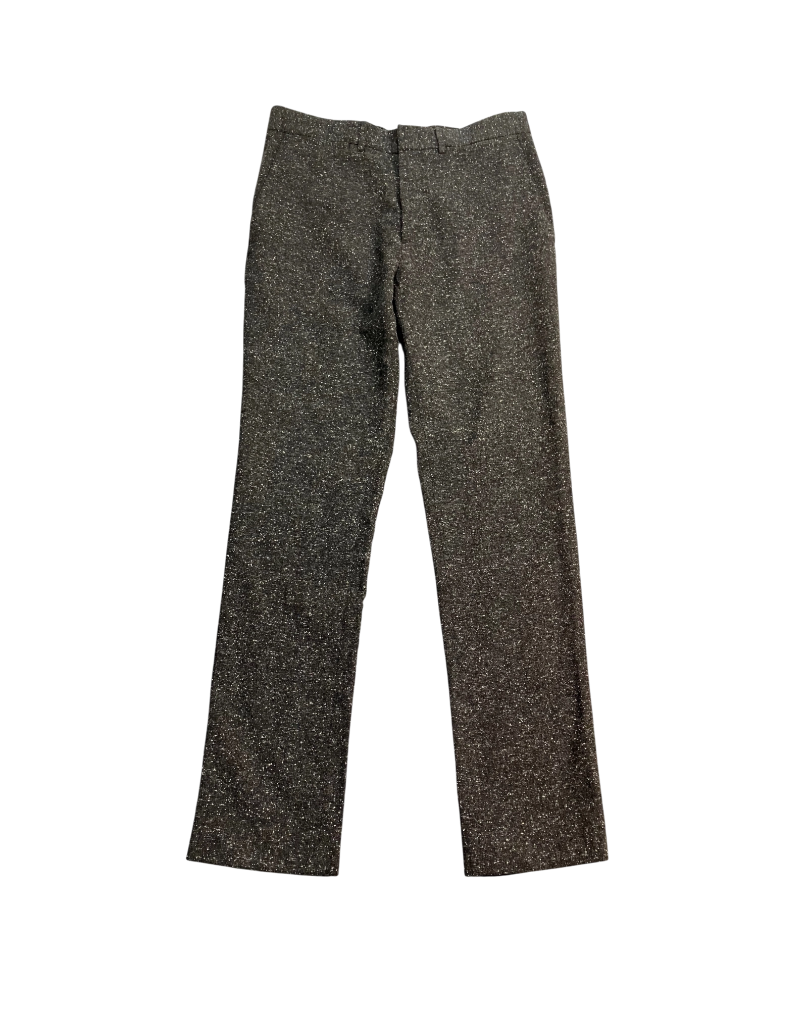 black white straight-fit trousers