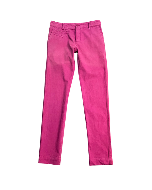 pink slim-fit pants