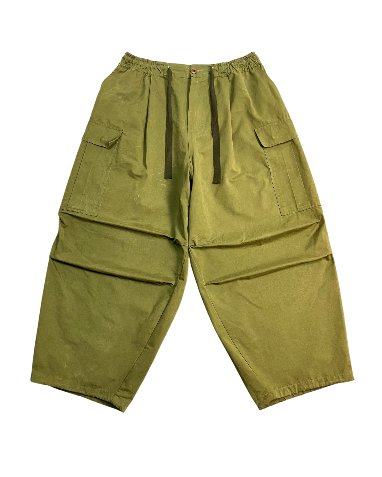 khaki cargo balloon-pants