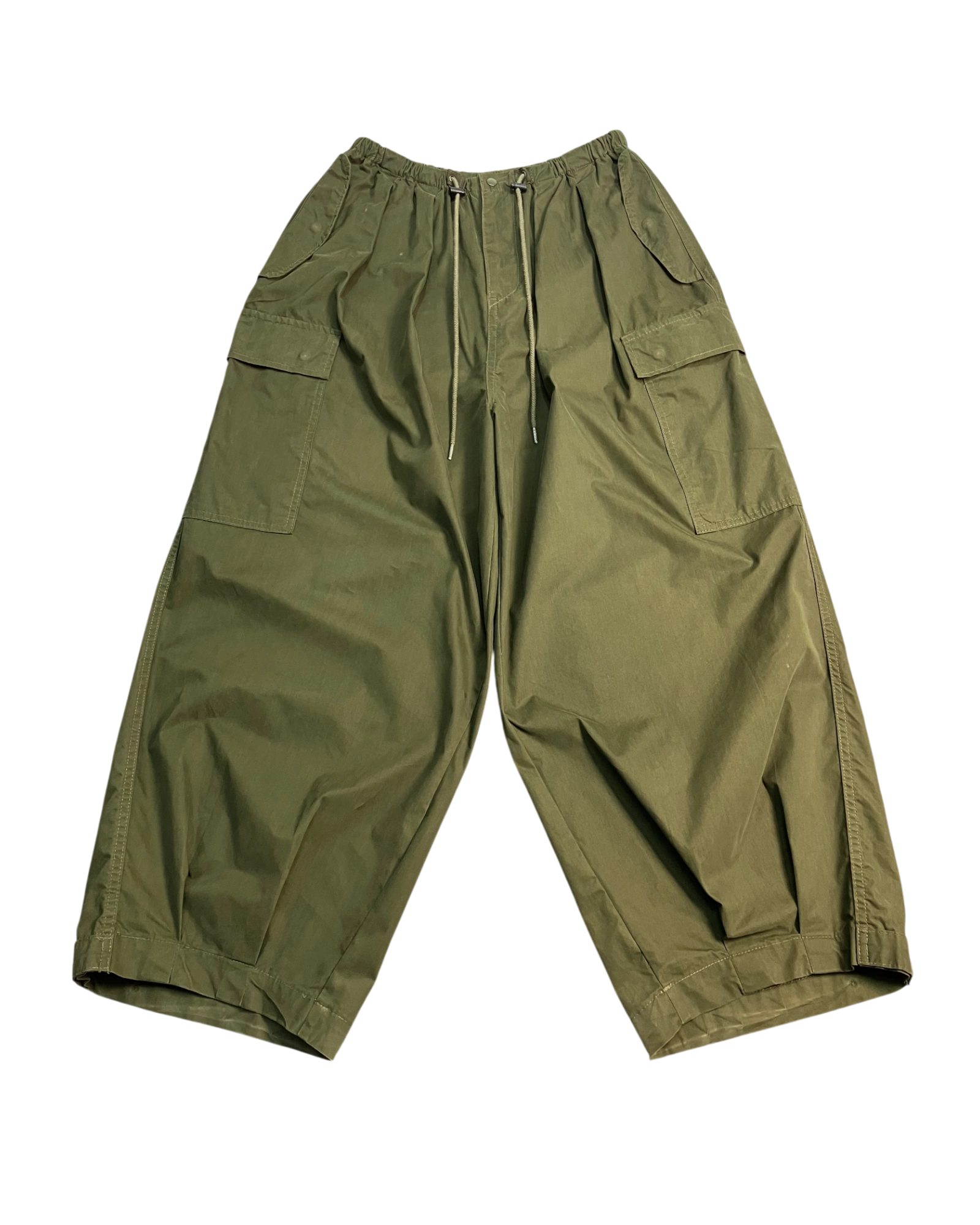 olive cargo balloon-pants
