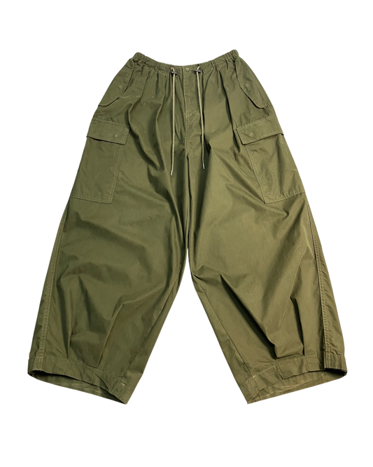 olive cargo balloon-pants