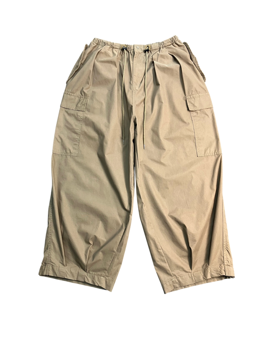 brown cargo balloon-pants