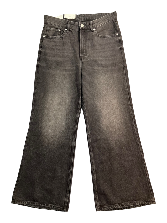 black boot-cut jeans