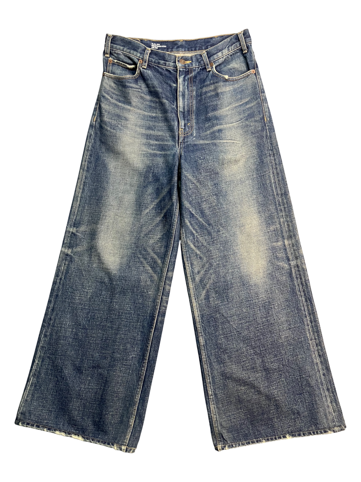 blue jumbo wide-leg jeans