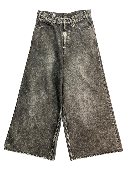 black super jumbo wide-leg jeans