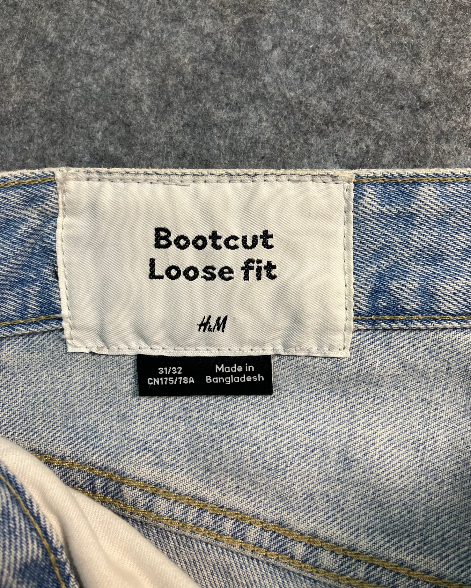 blue boot-cut jeans