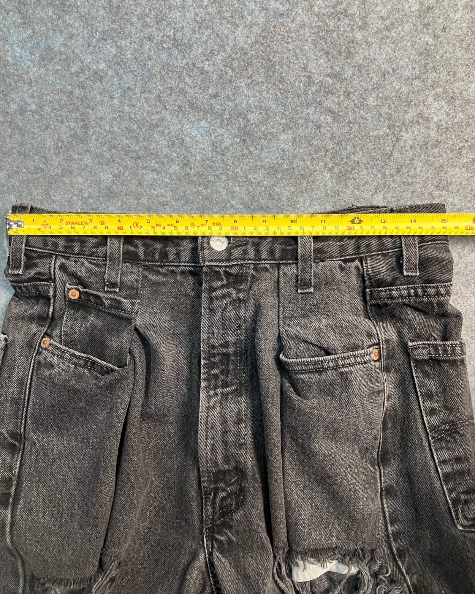 black reworked destructive regular-fit jeans