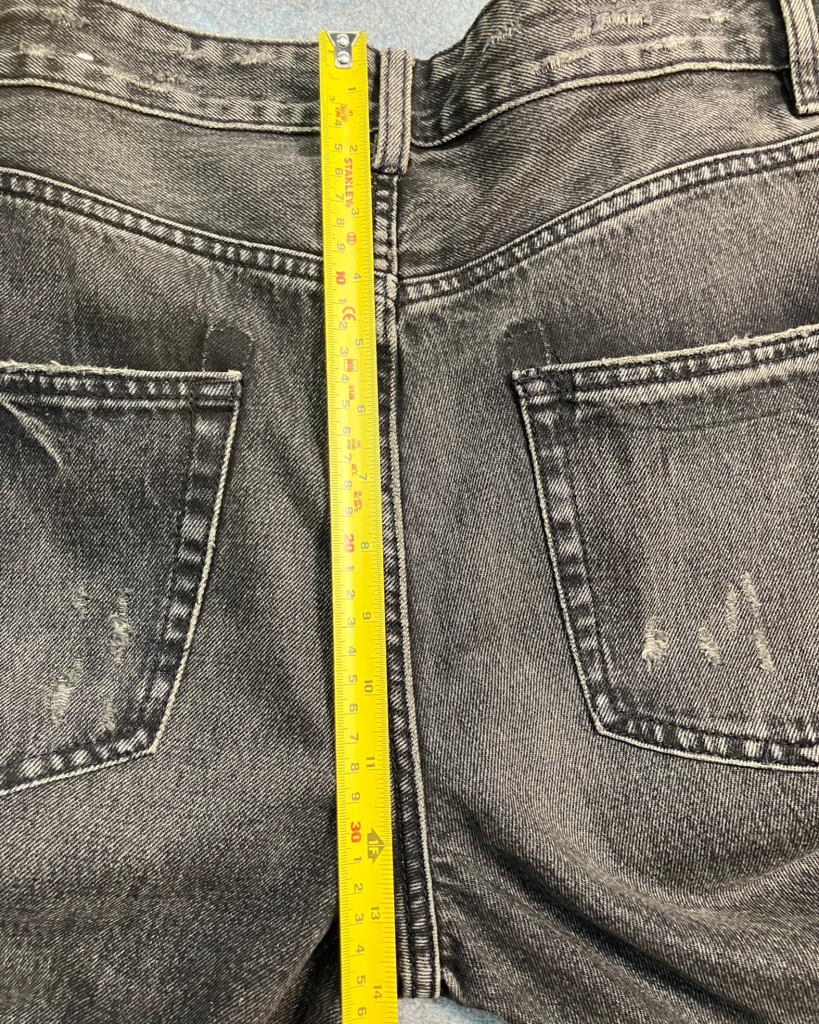 black patched straight-fit jeans