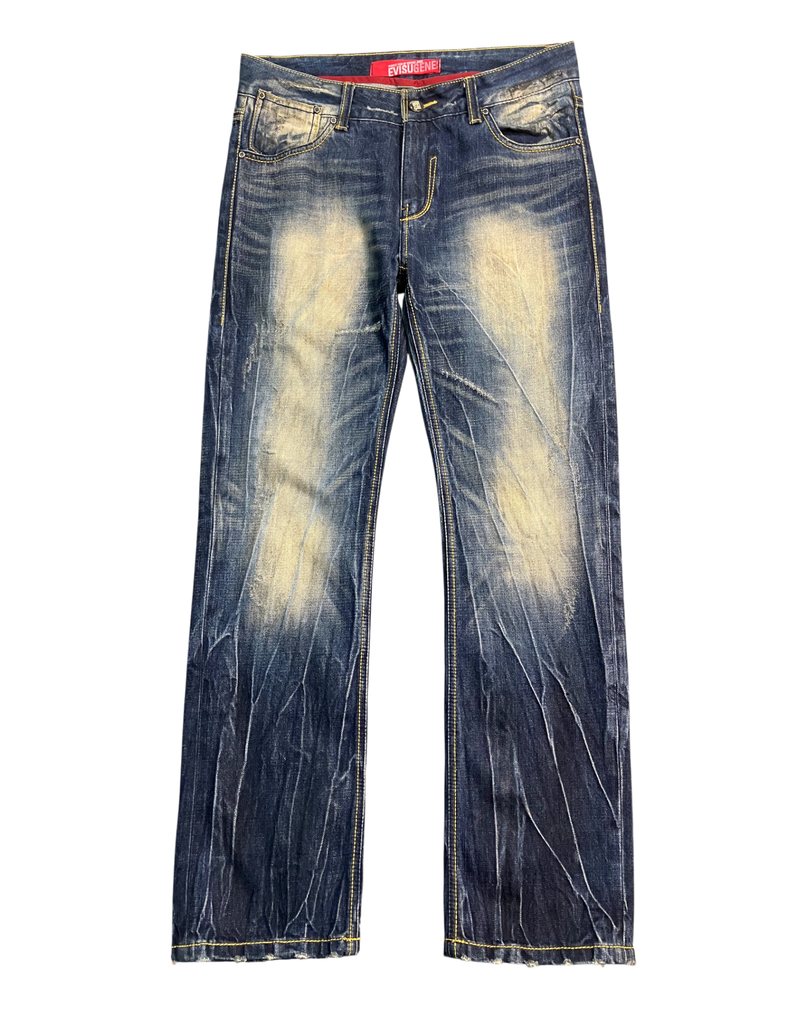 blue vintage wash regular-fit jeans