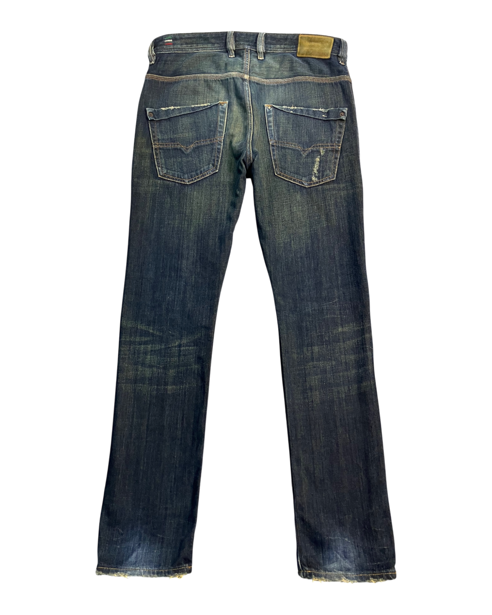 blue washed regular-fit jeans