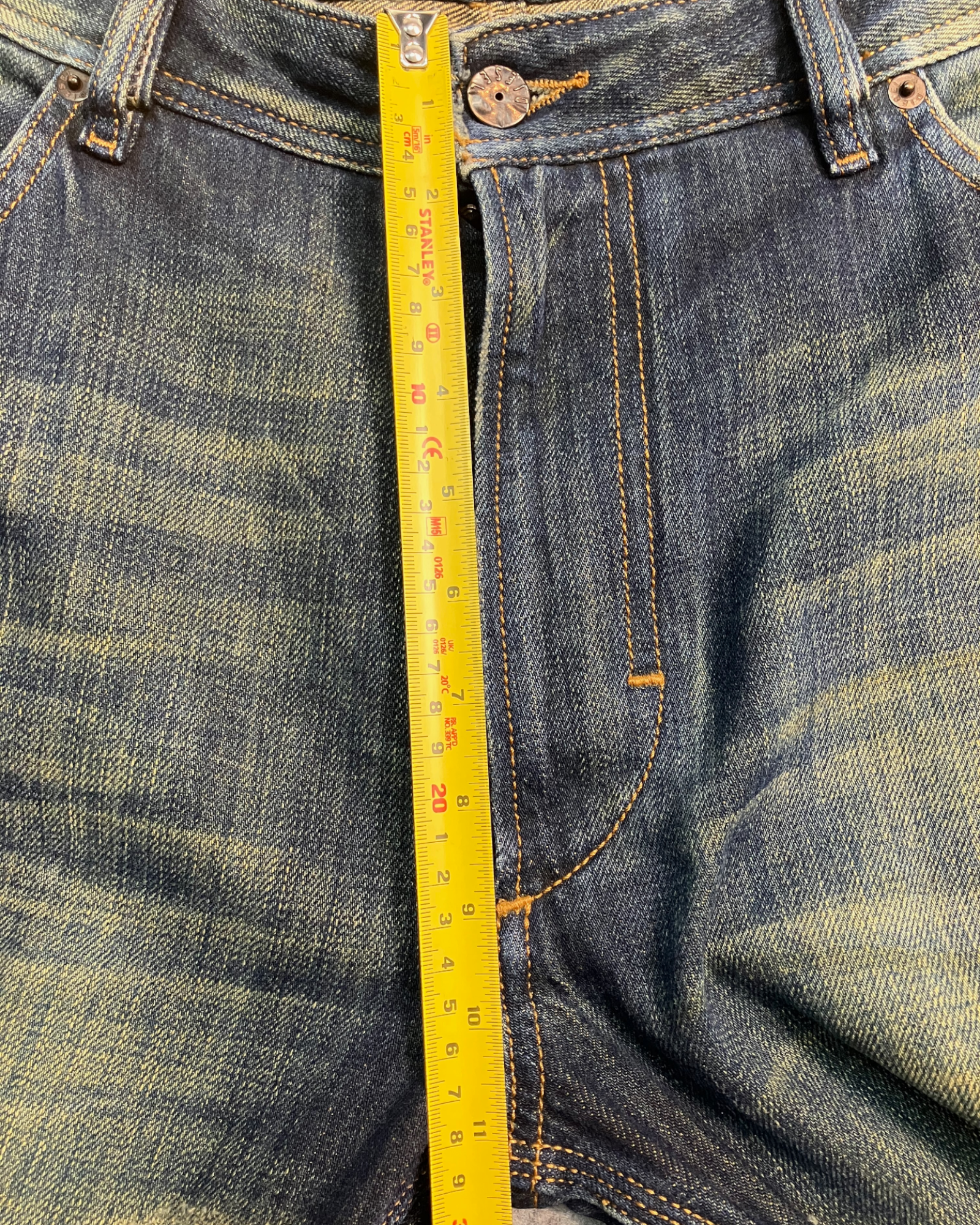 blue washed regular-fit jeans