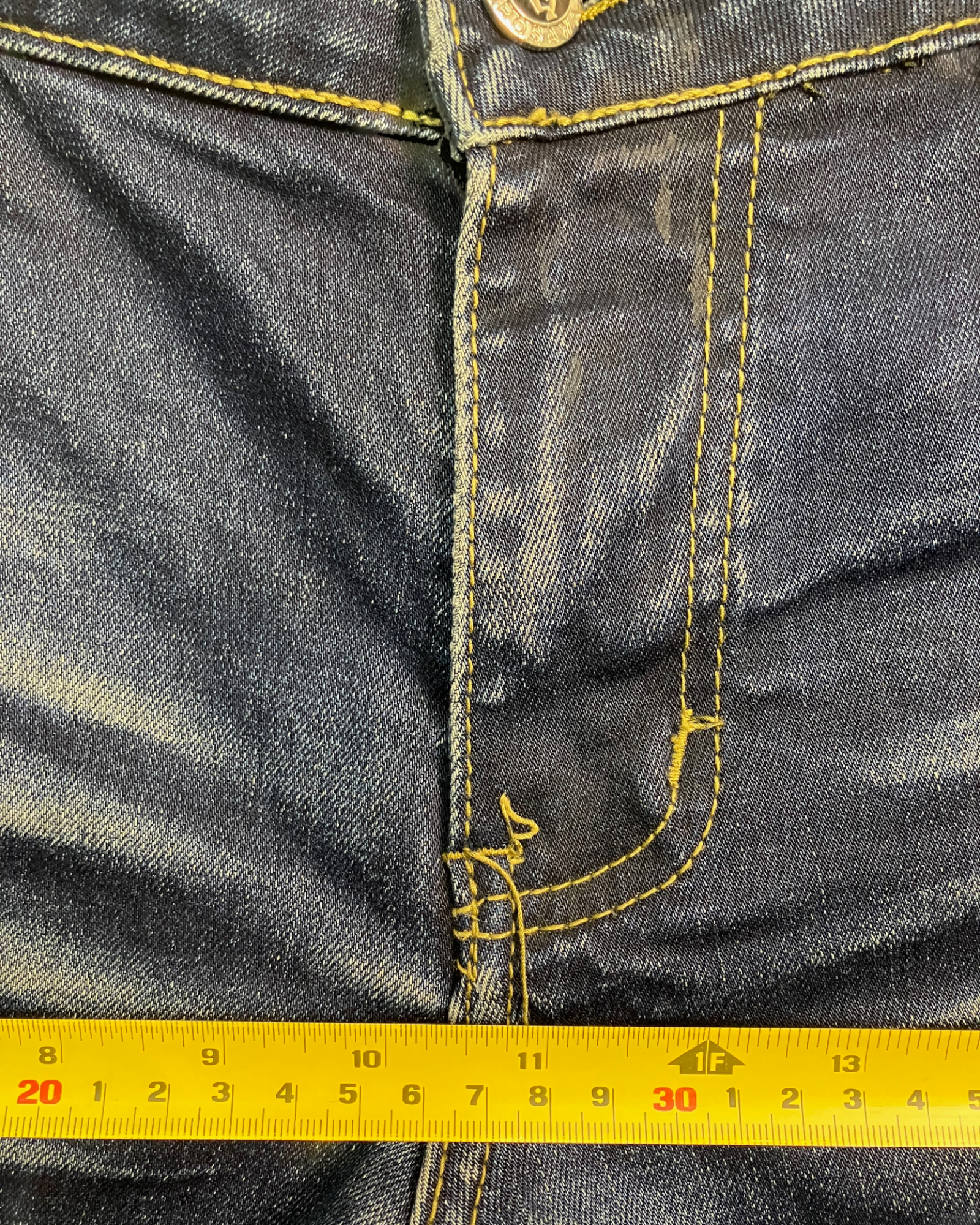blue washed slim-fit jeans
