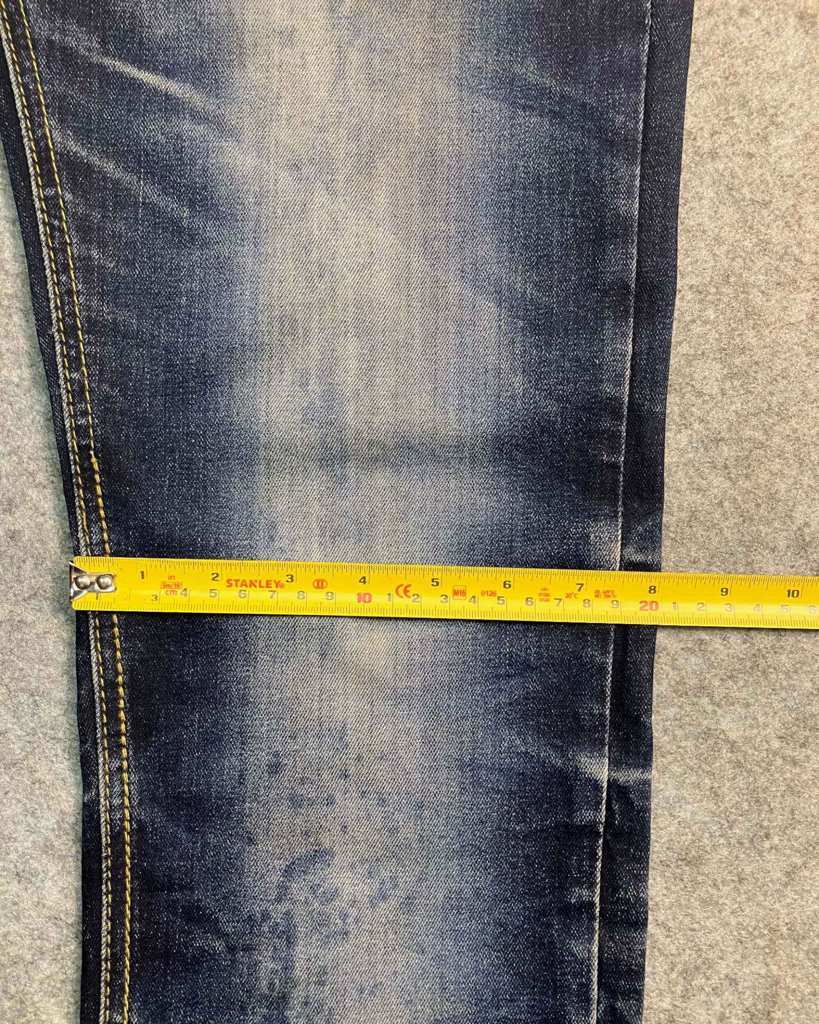 blue washed slim-fit jeans
