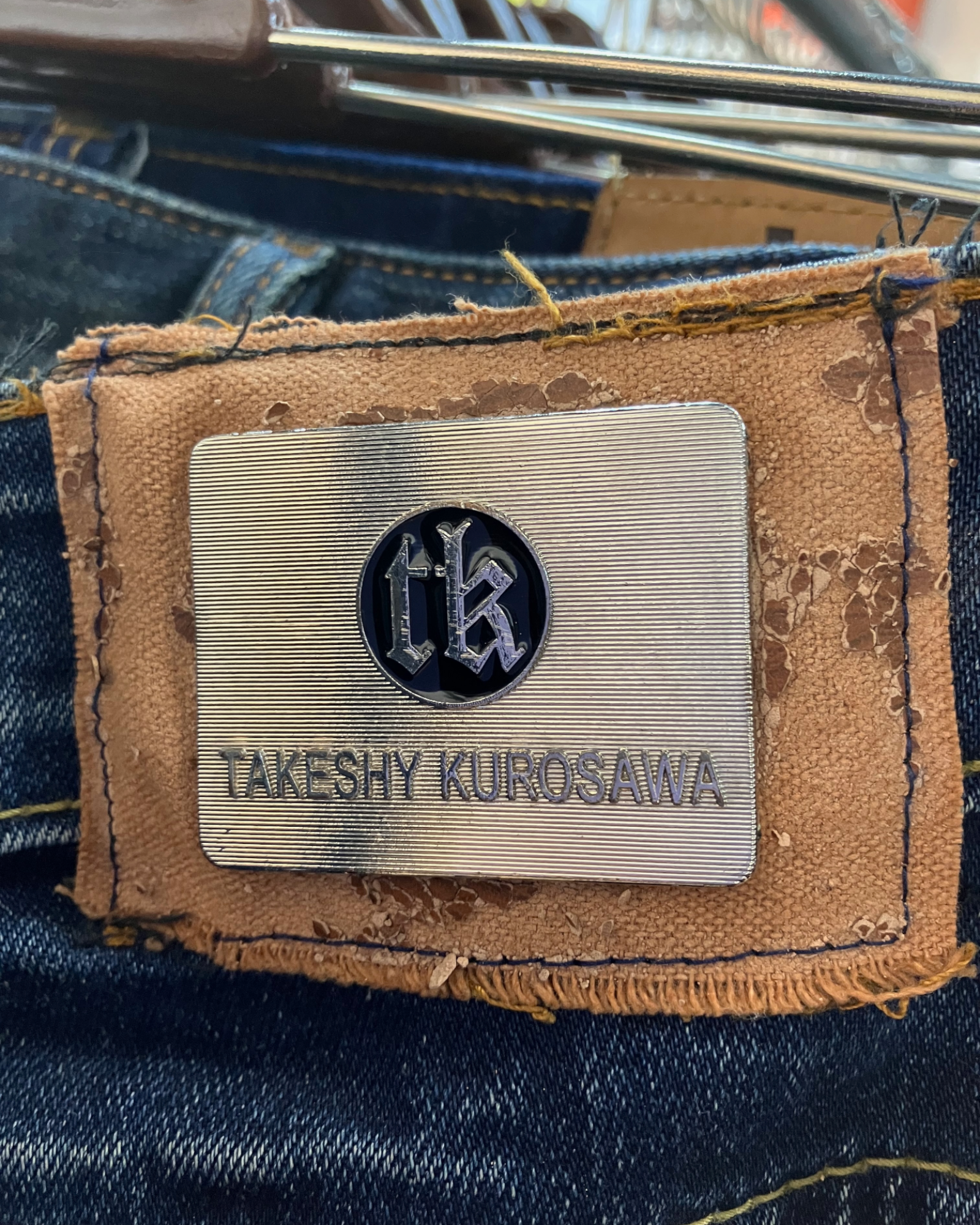 blue washed slim-fit jeans