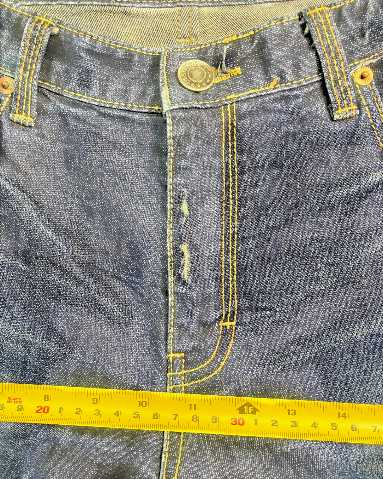 blue washed slim-fit jeans