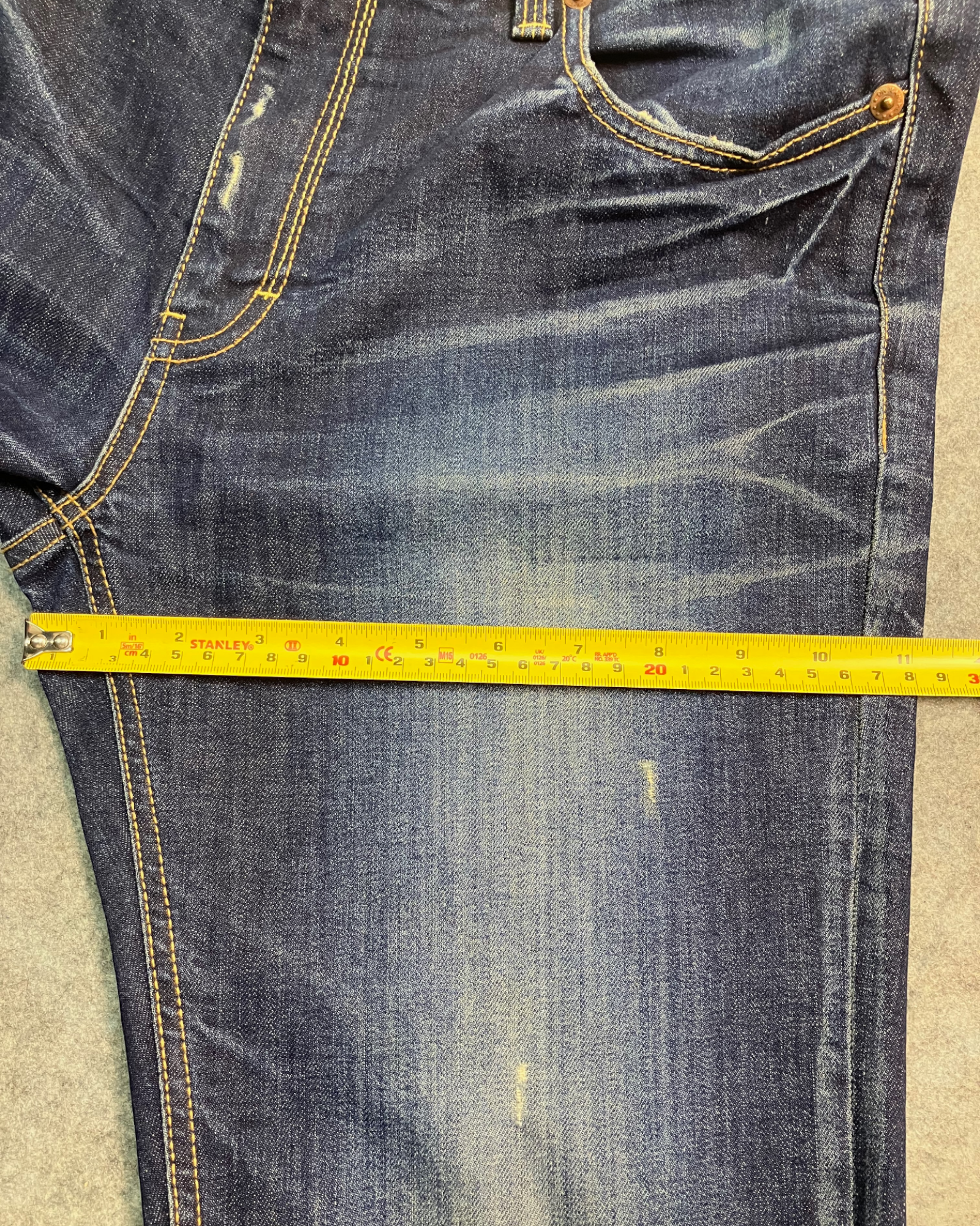 blue washed slim-fit jeans