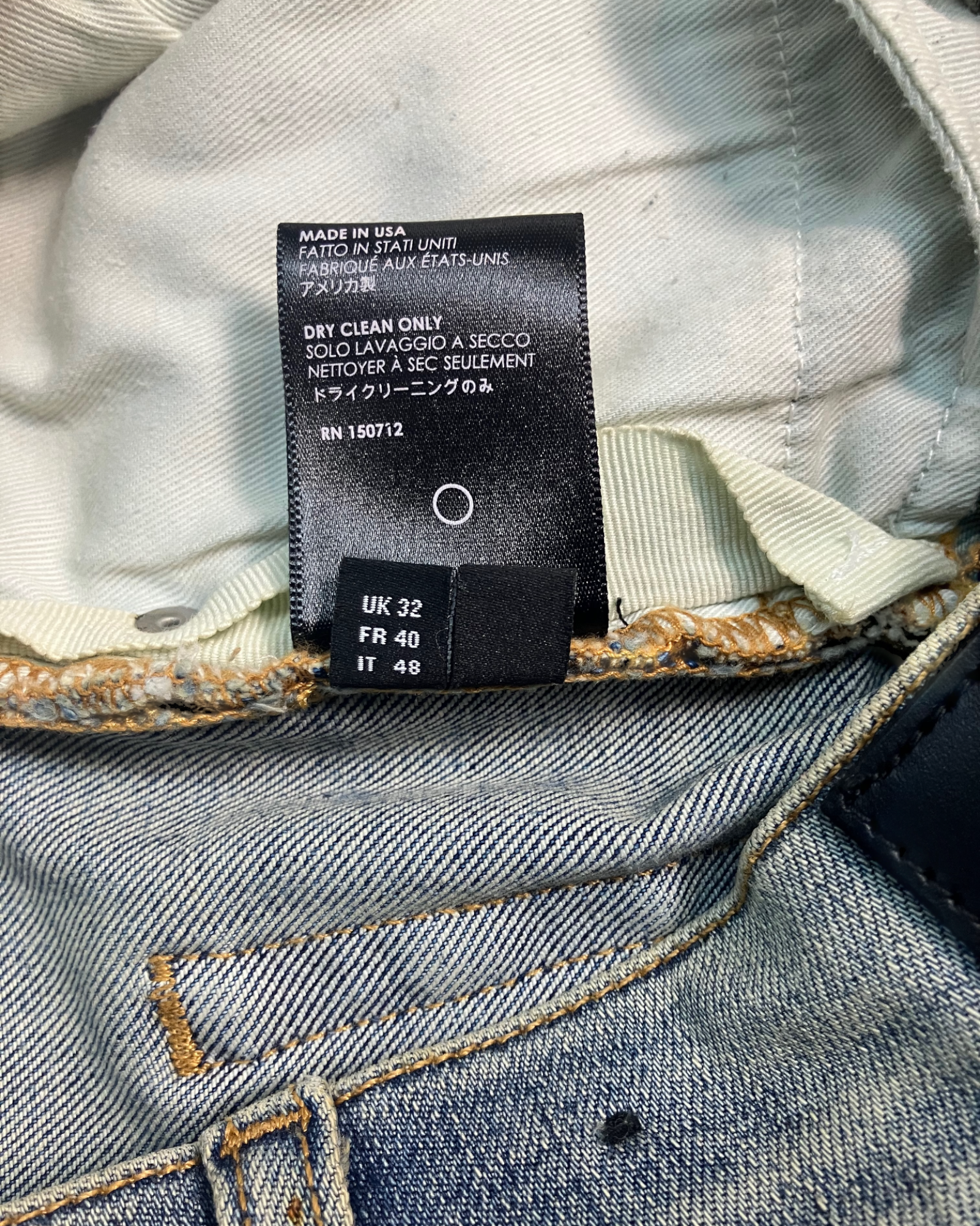 blue distressed slim-fit jeans