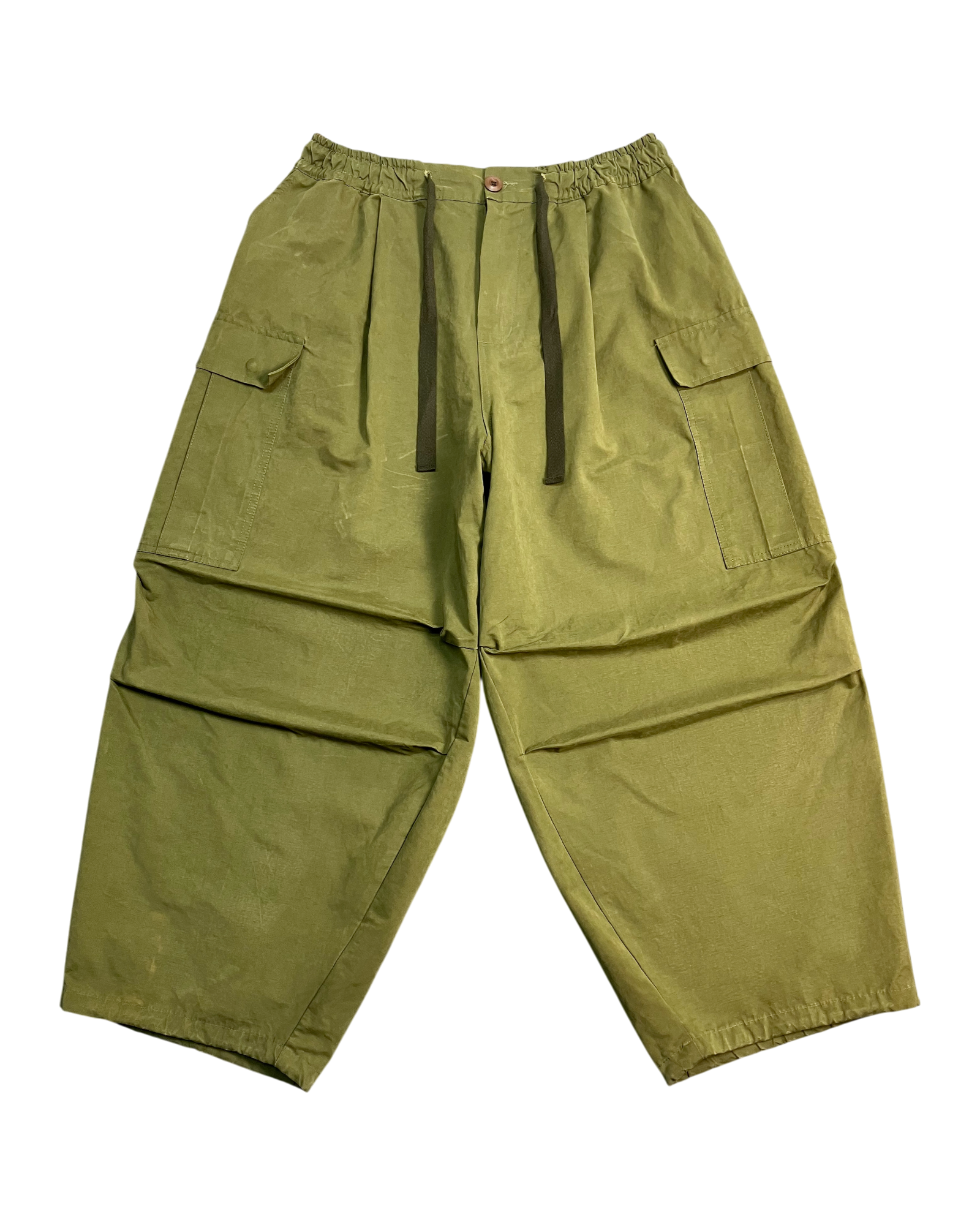 khaki cargo balloon-pants