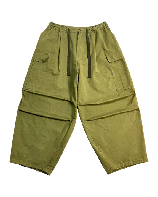 khaki cargo balloon-pants