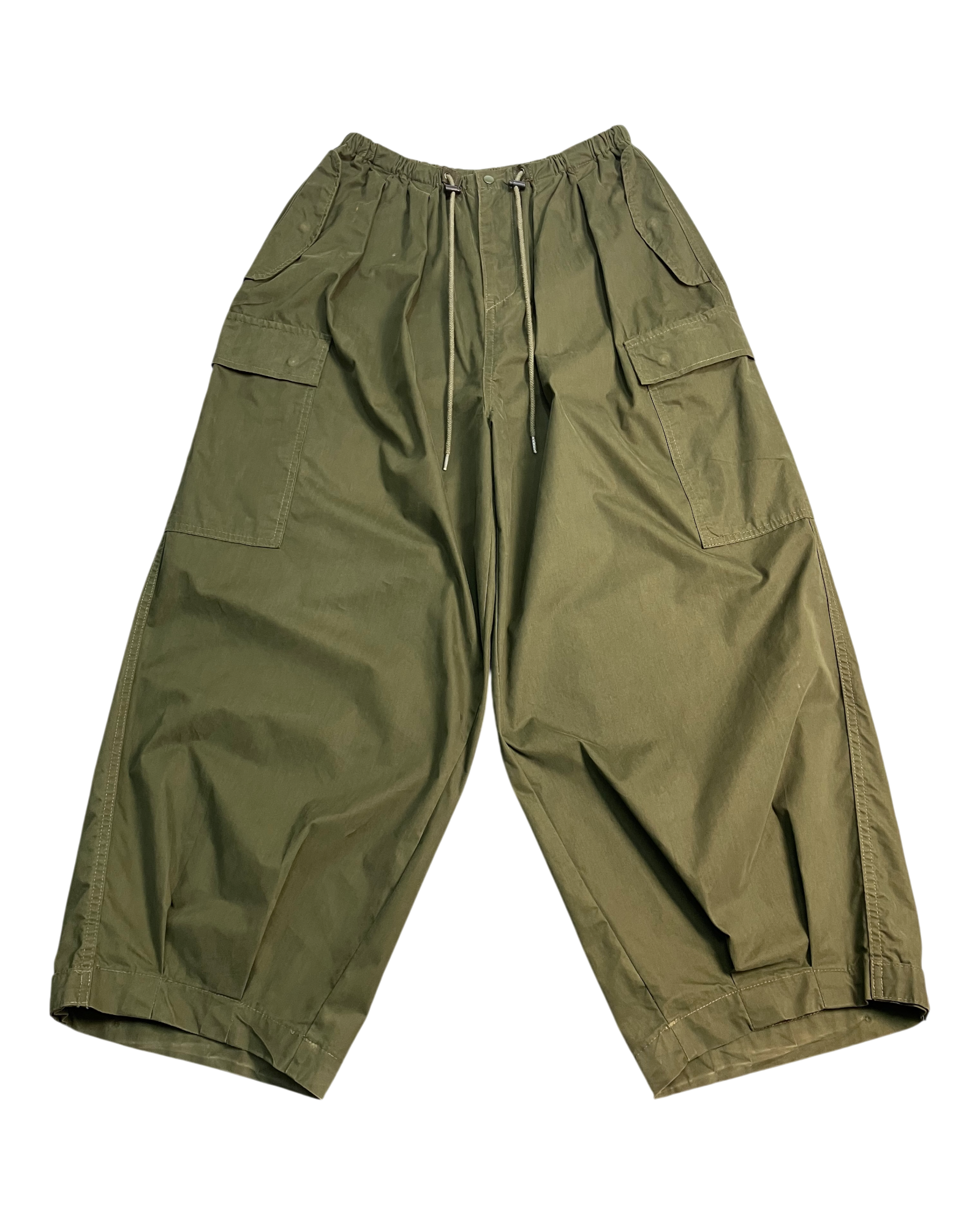 olive cargo balloon-pants