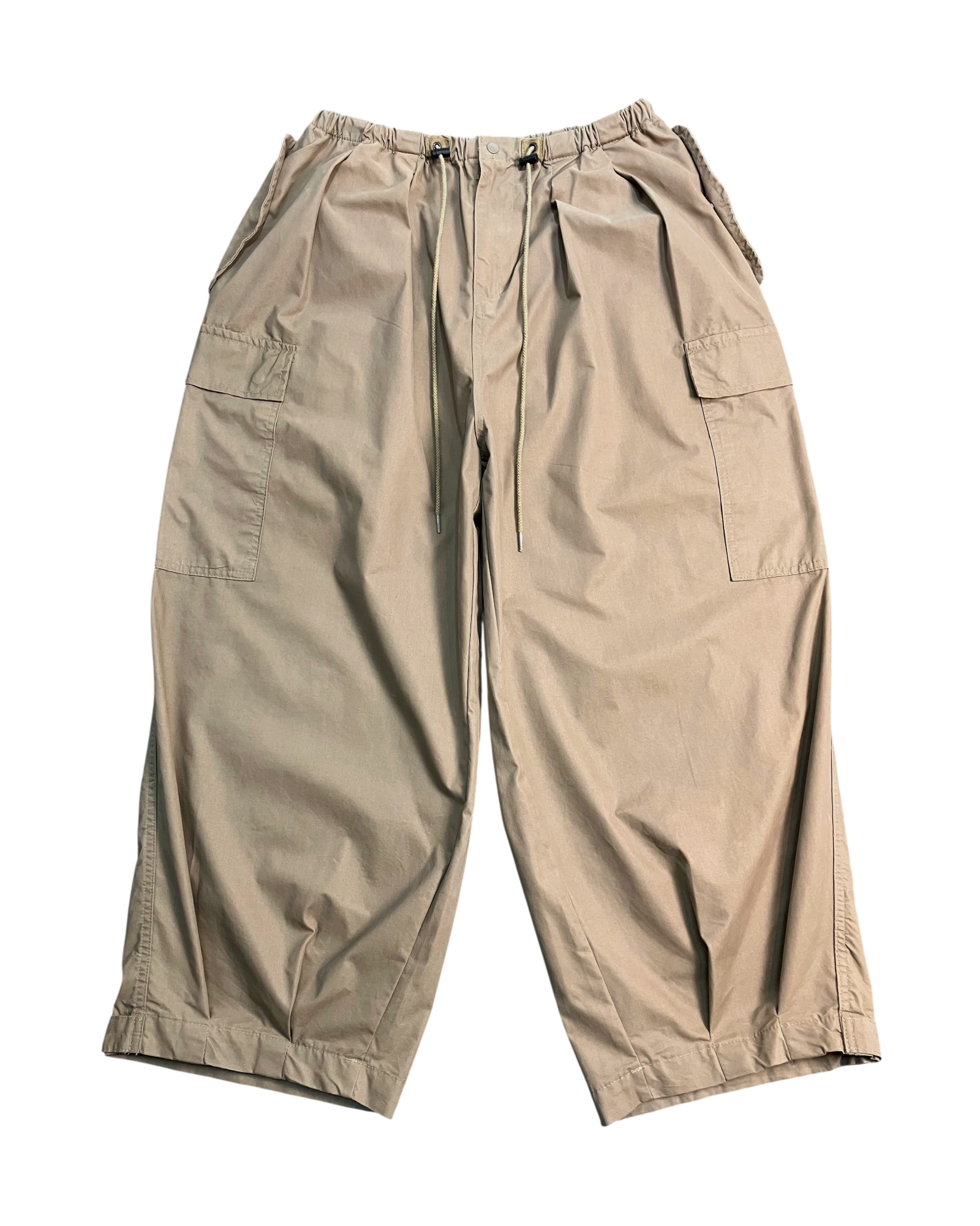 brown cargo balloon-pants
