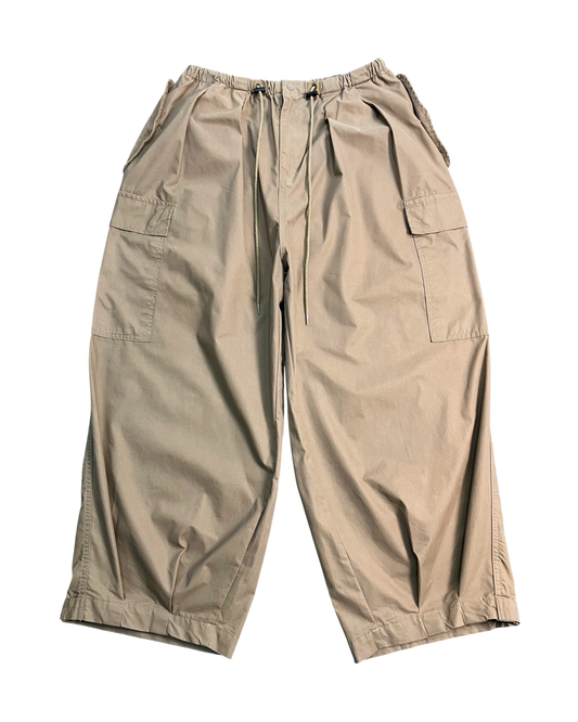 brown cargo balloon-pants