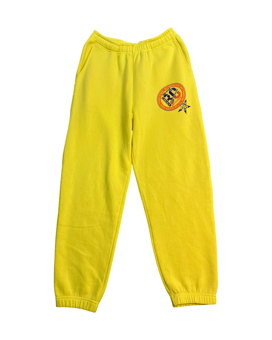 yellow sweat-pants