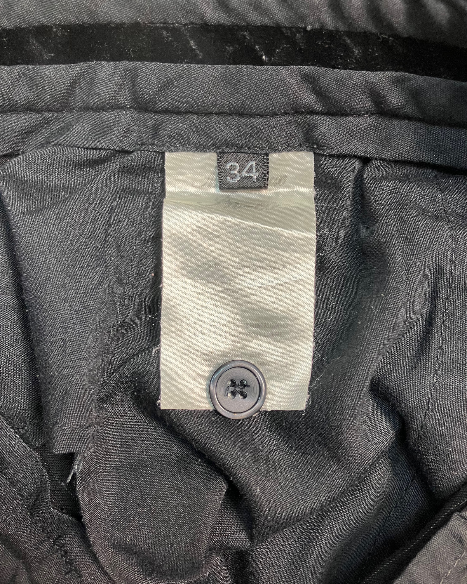 black pinstripe straight-fit trousers