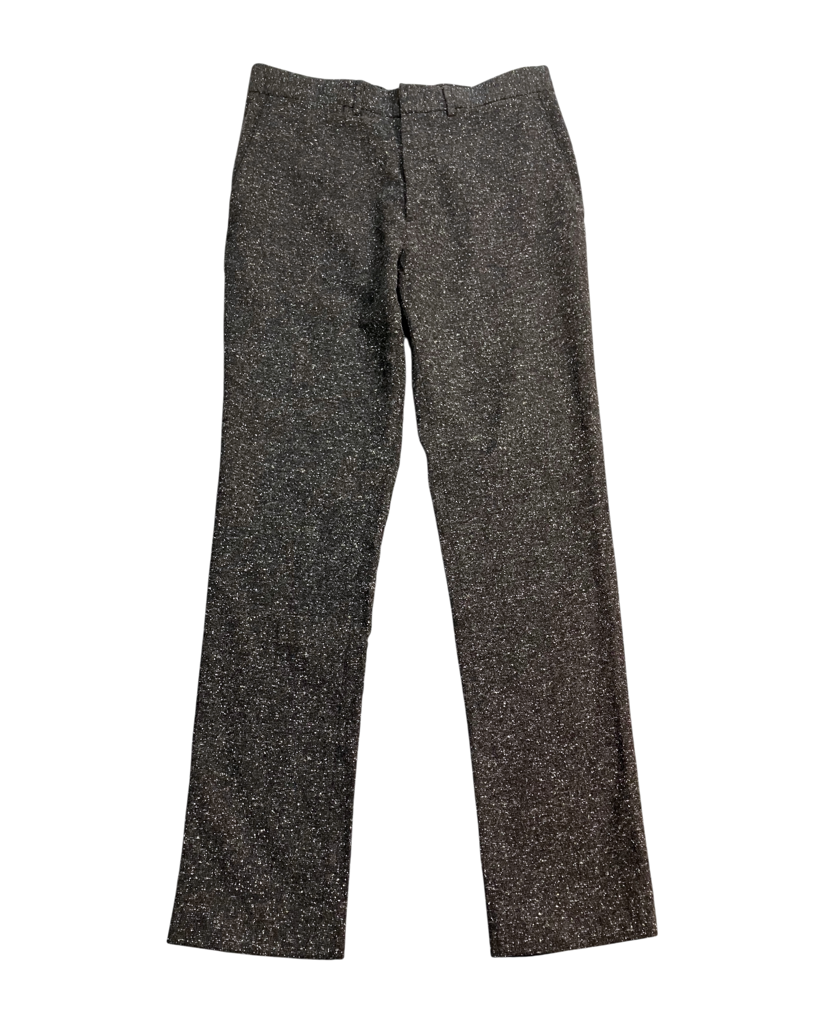 black white straight-fit trousers