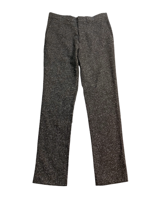 black white straight-fit trousers