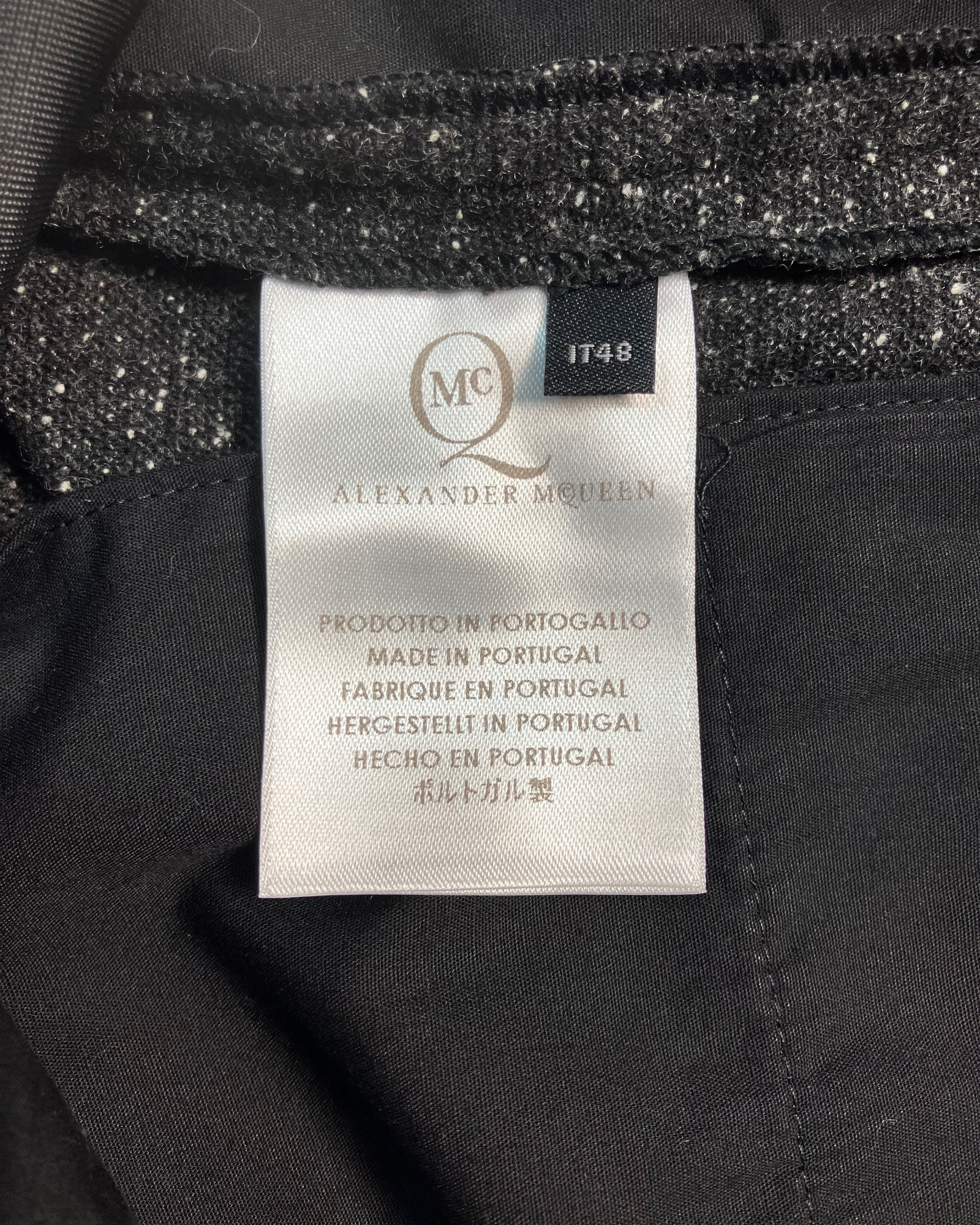 black white straight-fit trousers