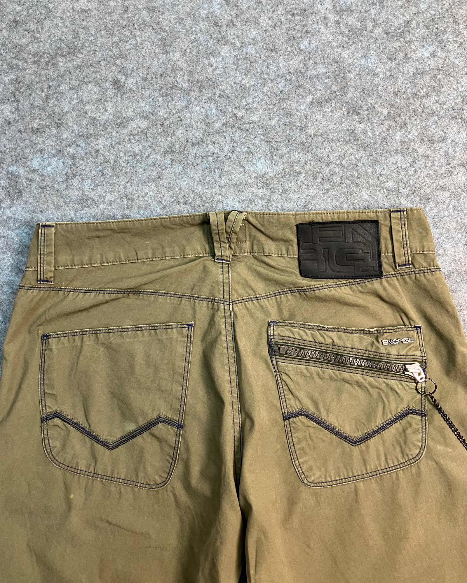 khaki slim boot-cut pants