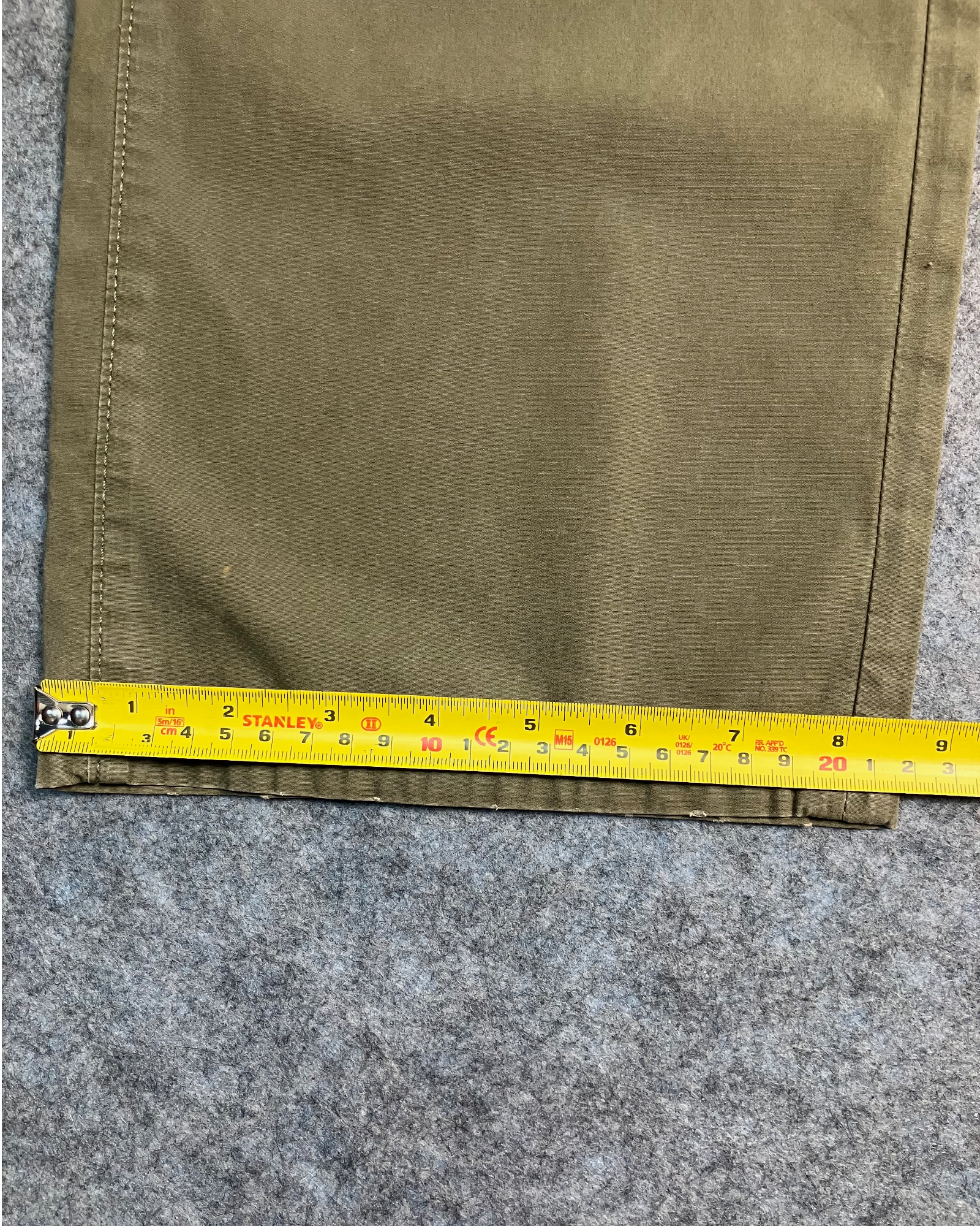 khaki slim boot-cut pants