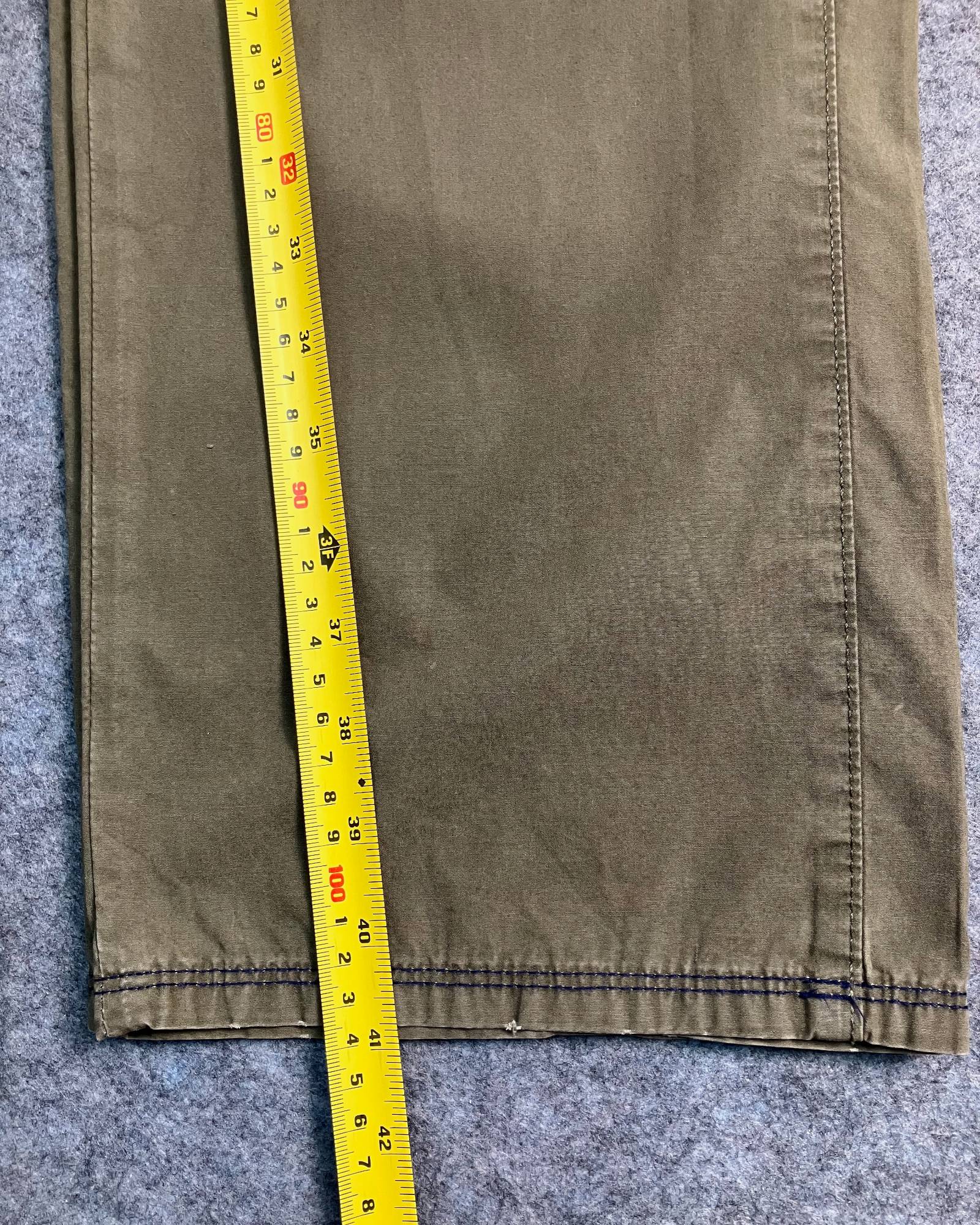 khaki slim boot-cut pants