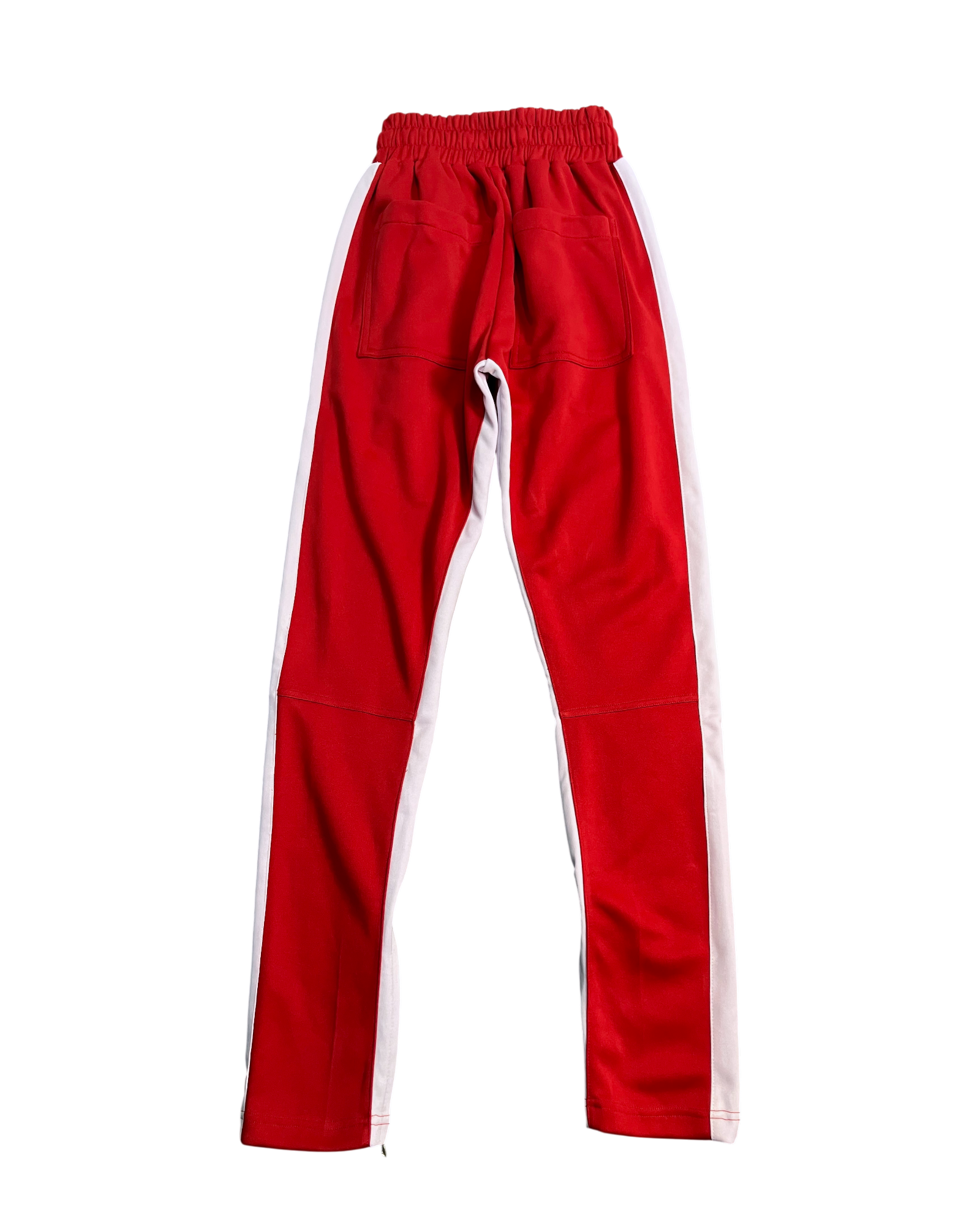 red slim-fit sweat pants