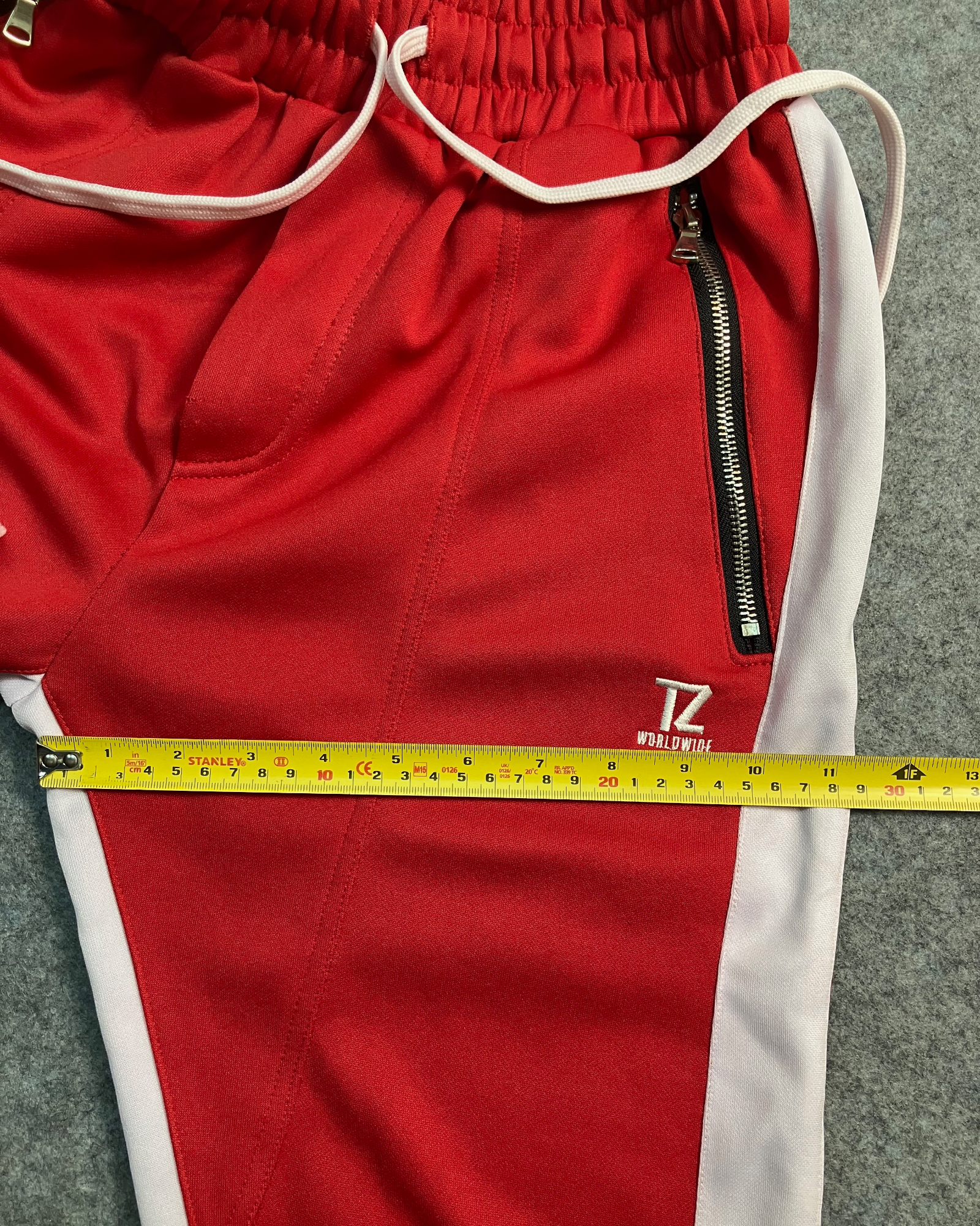 red slim-fit sweat pants