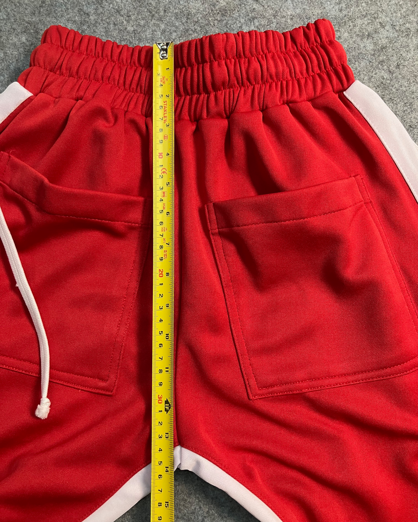 red slim-fit sweat pants