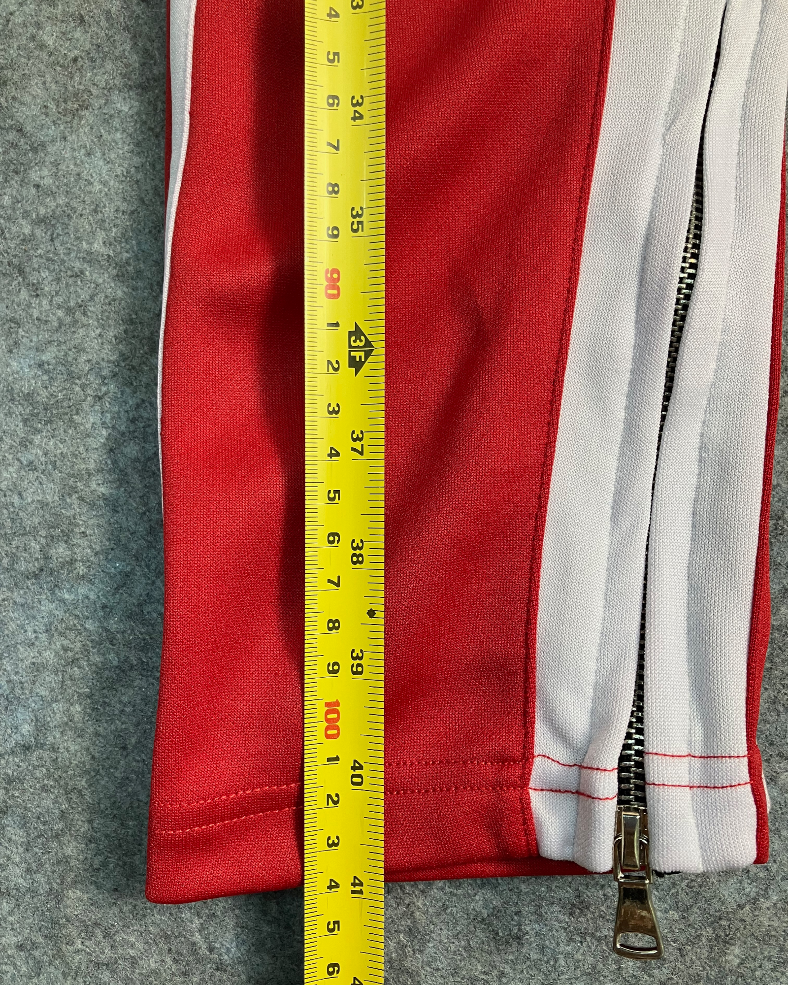red slim-fit sweat pants