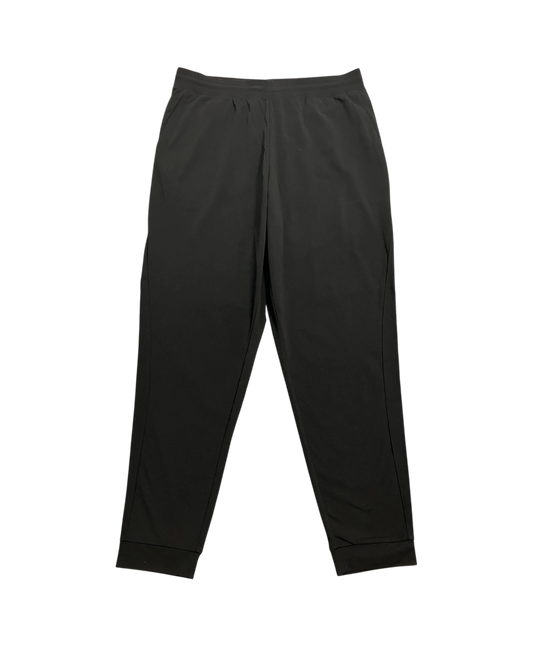 black polyester jogger pants