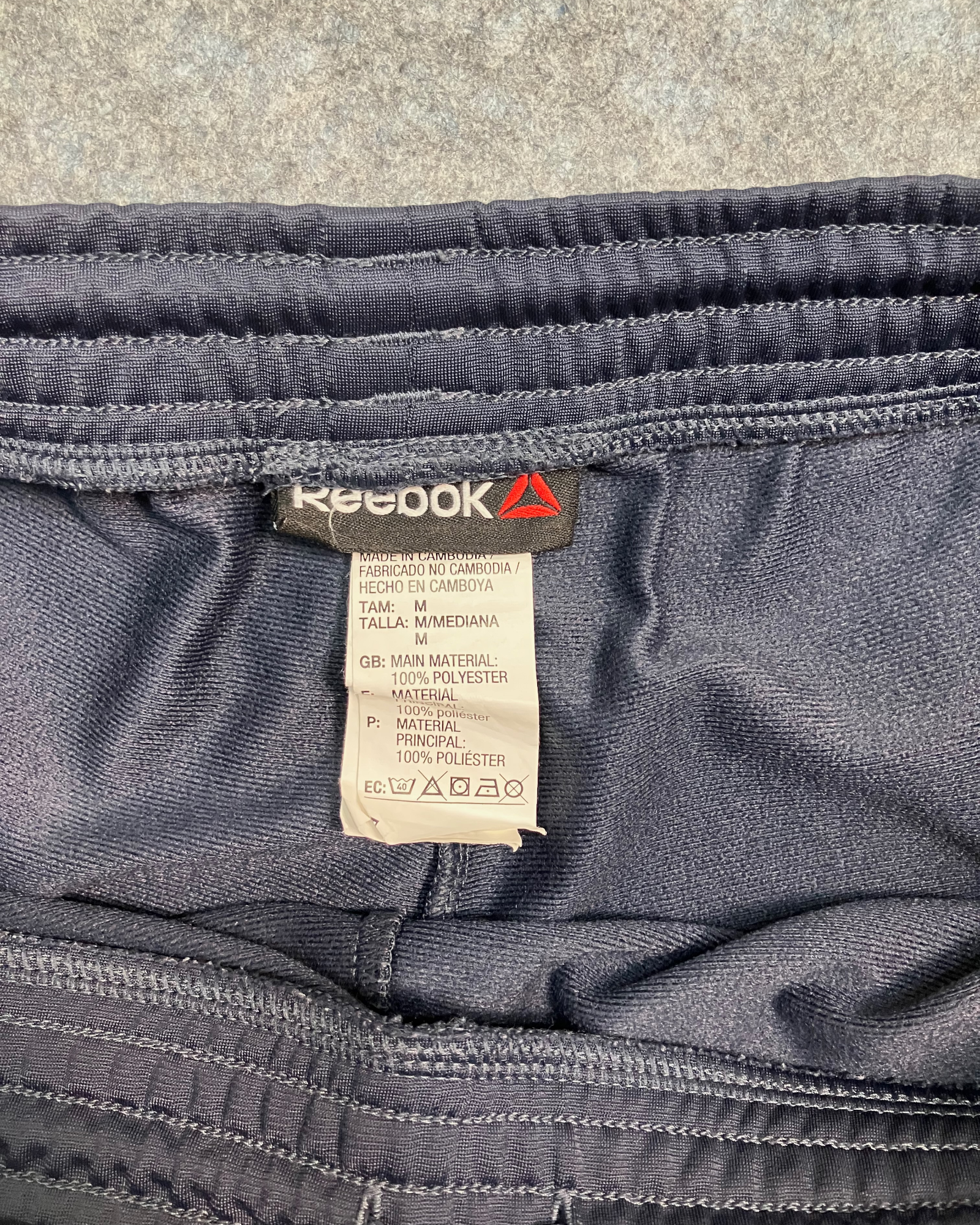 blue polyester jogger pants