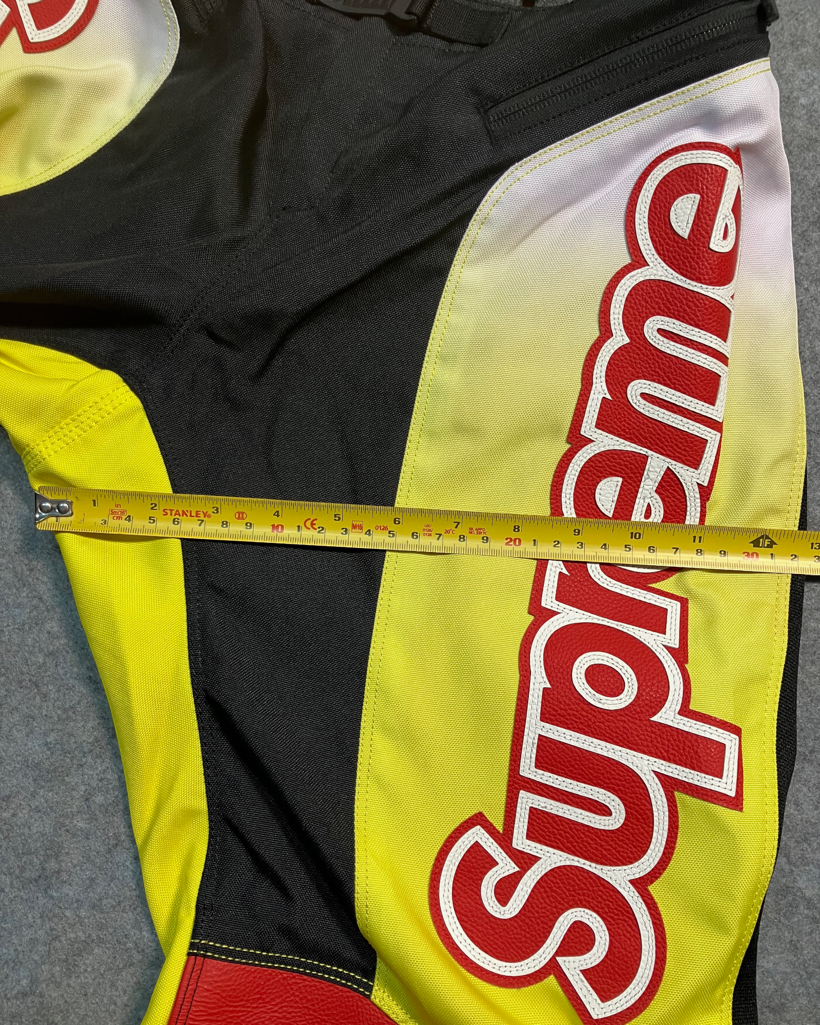 red yellow biker-pants