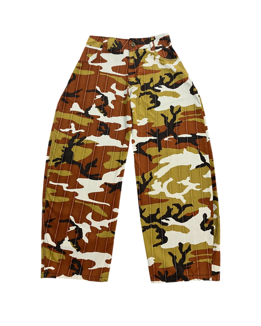 brown camo balloon-pants