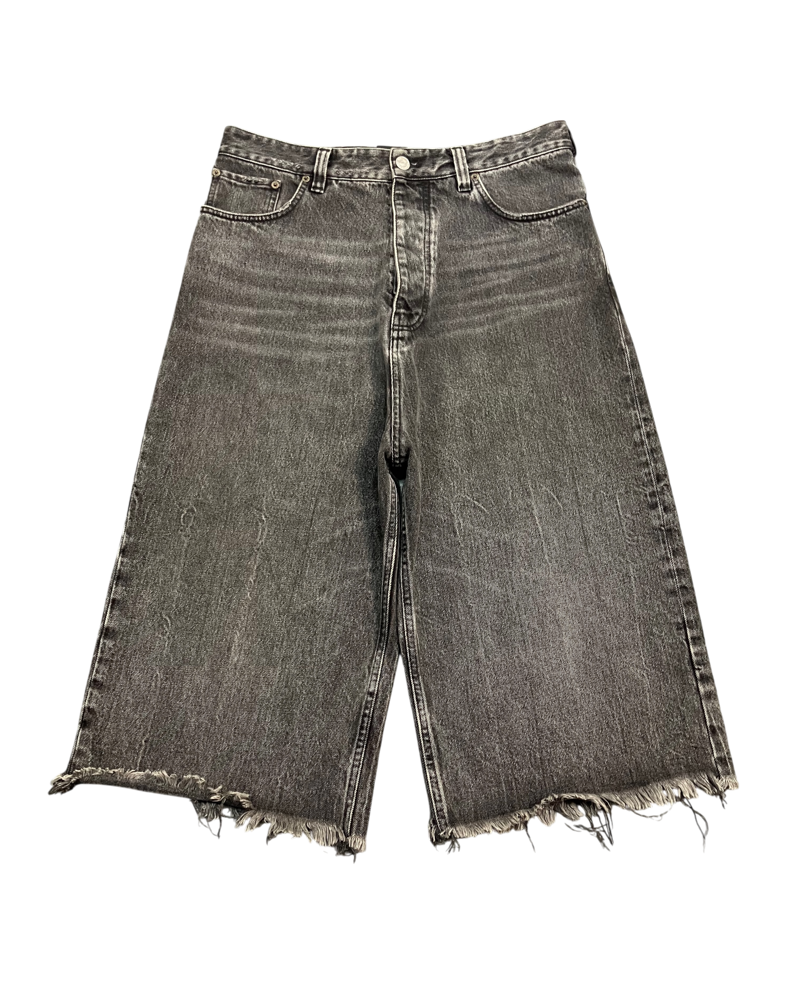 black denim distressed shorts