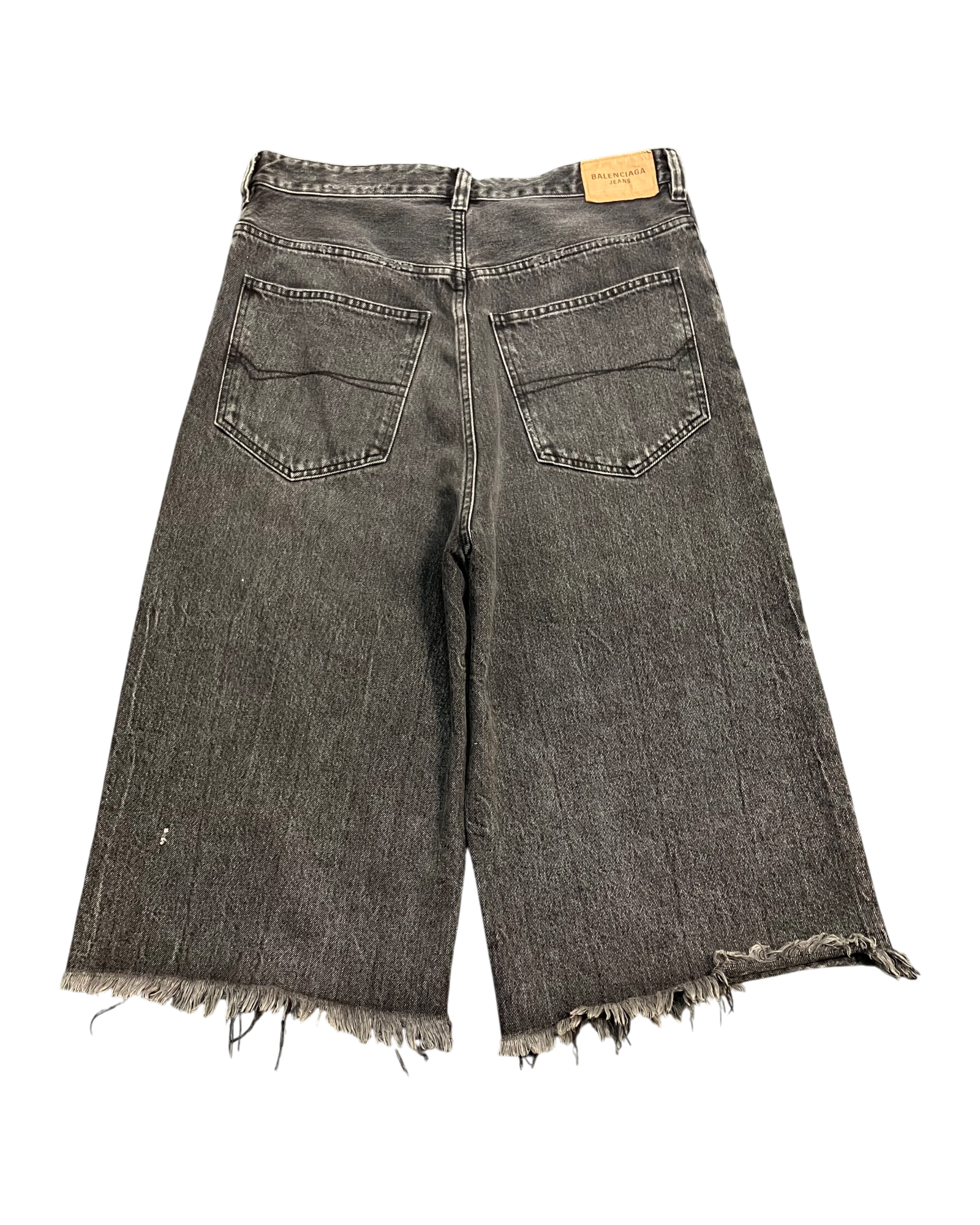 black denim distressed shorts