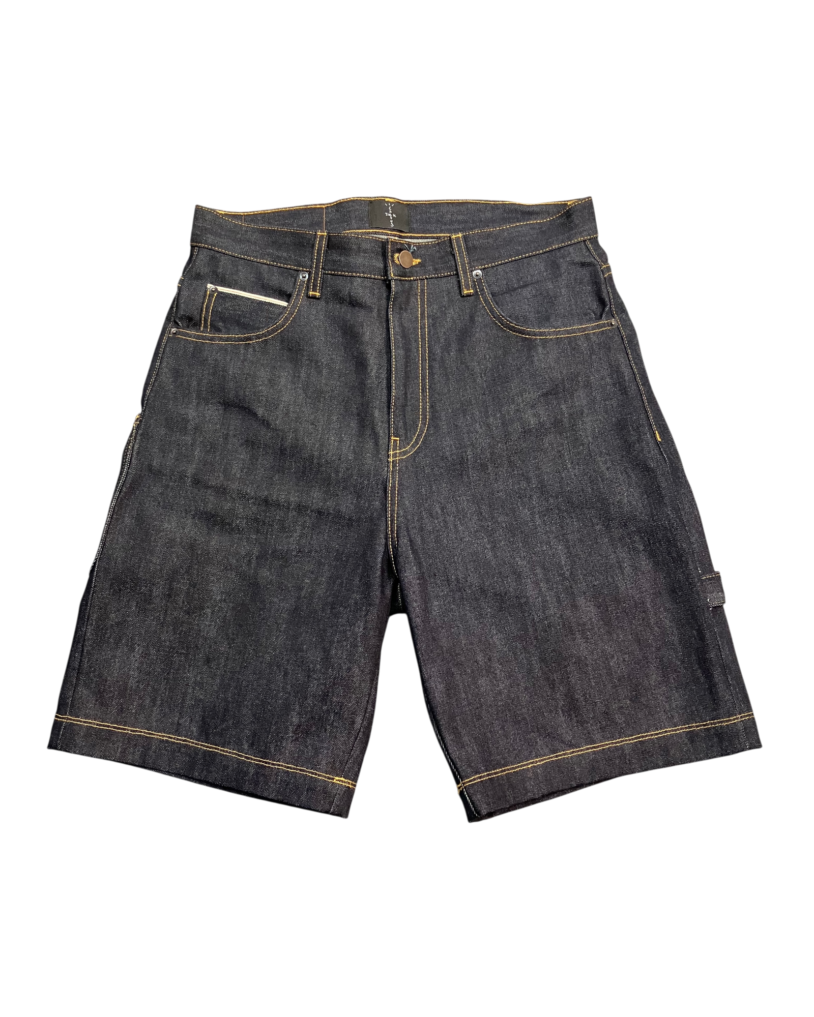 blue embroidery shorts