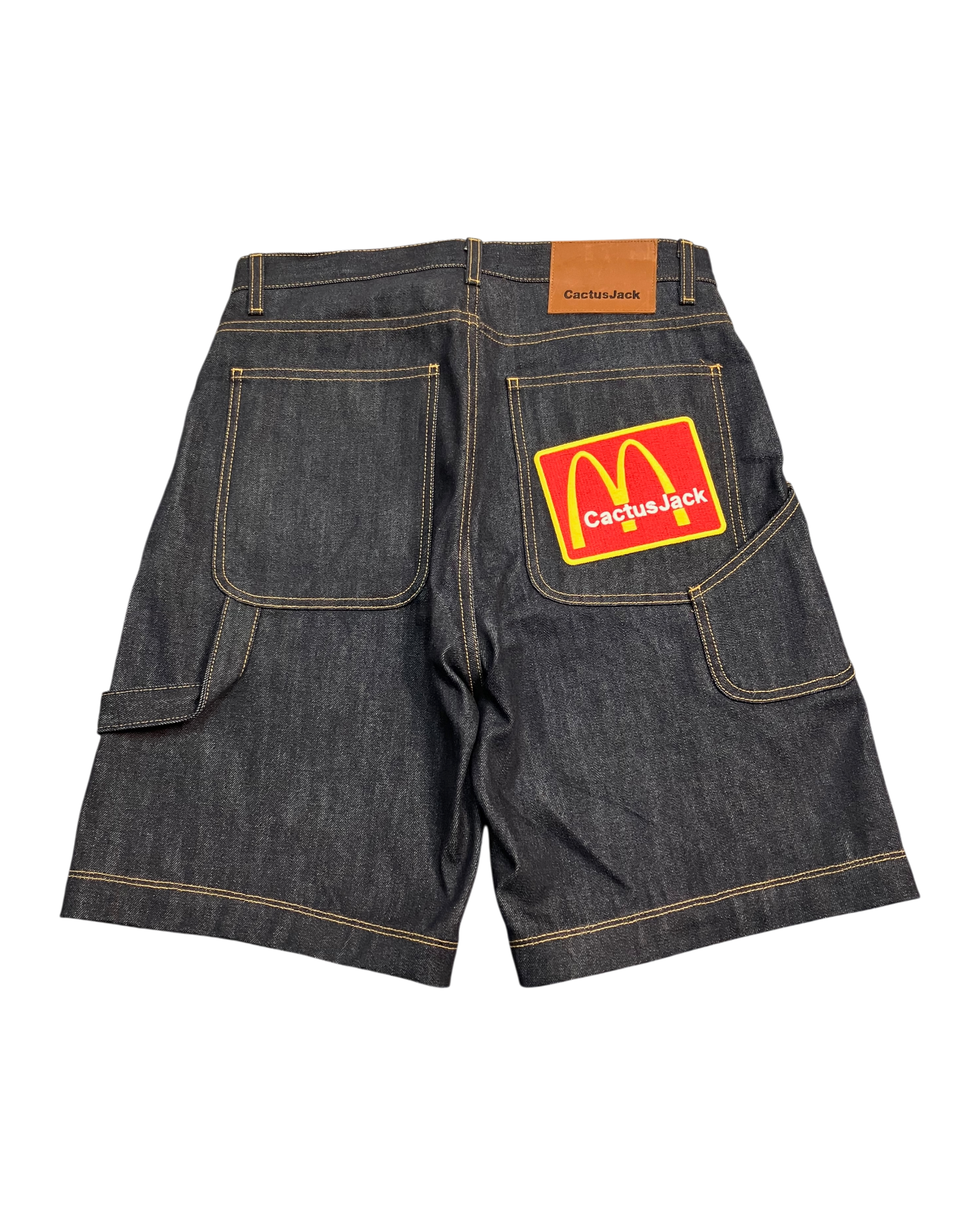 blue embroidery shorts