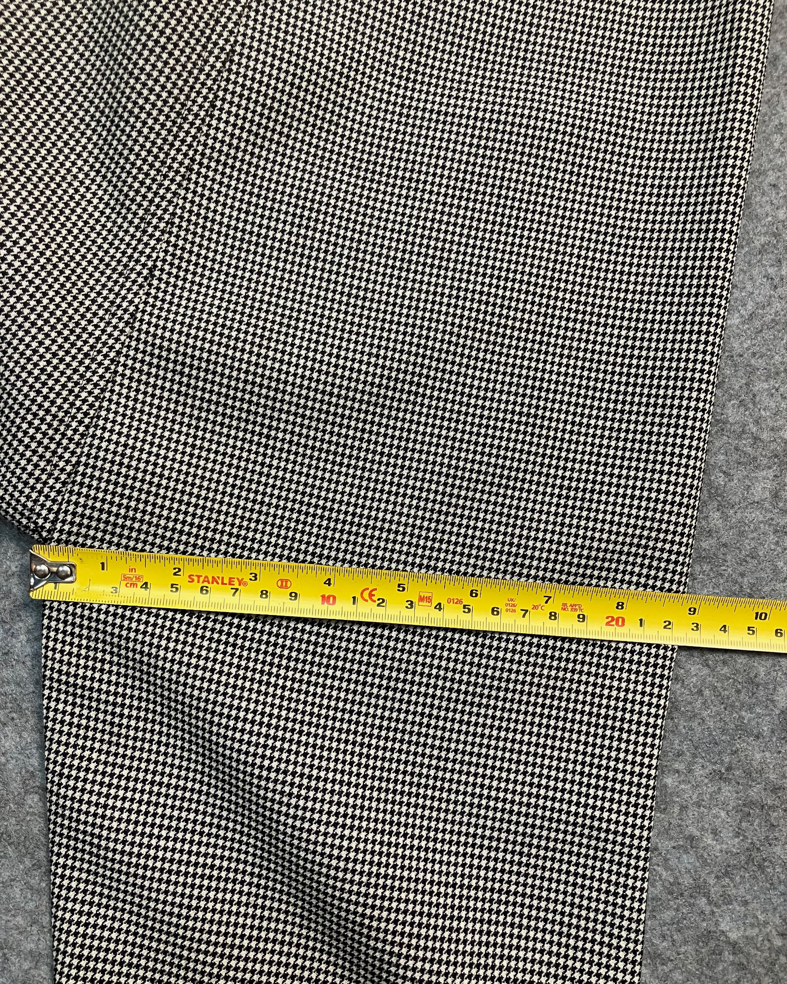 white black houndstooth dropped crotch pants