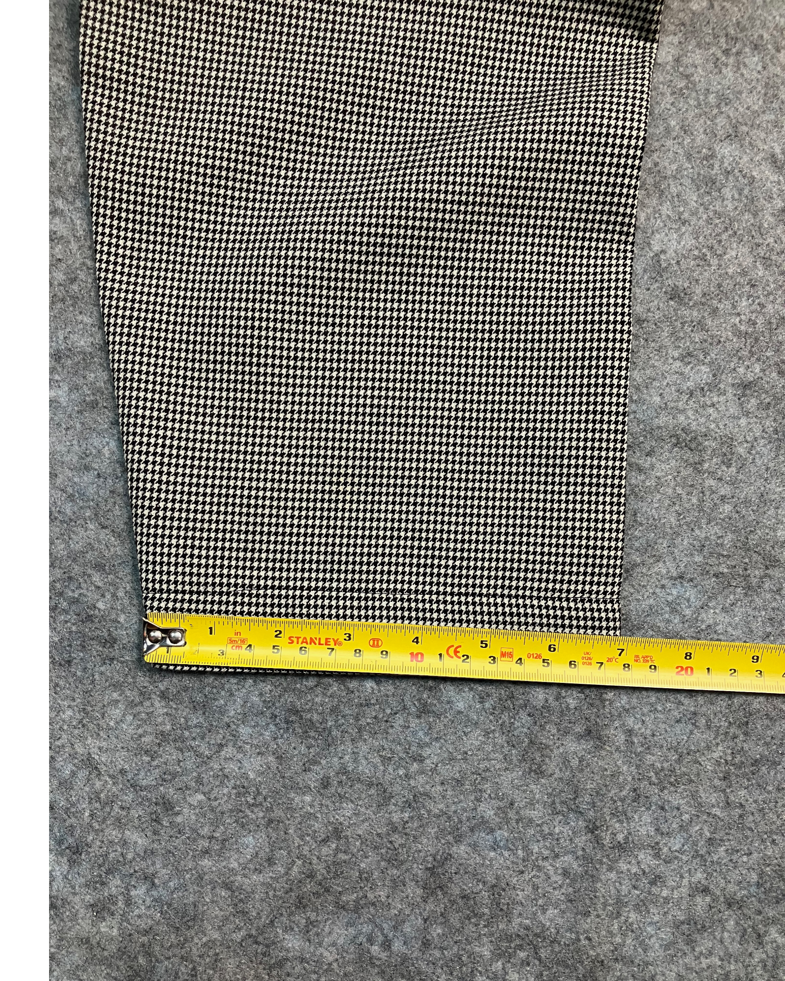 white black houndstooth dropped crotch pants